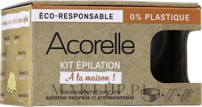 Набор аксессуаров Acorelle для депиляции стальная чаша 2 деревянных шпателя и 2 бумажные полоски