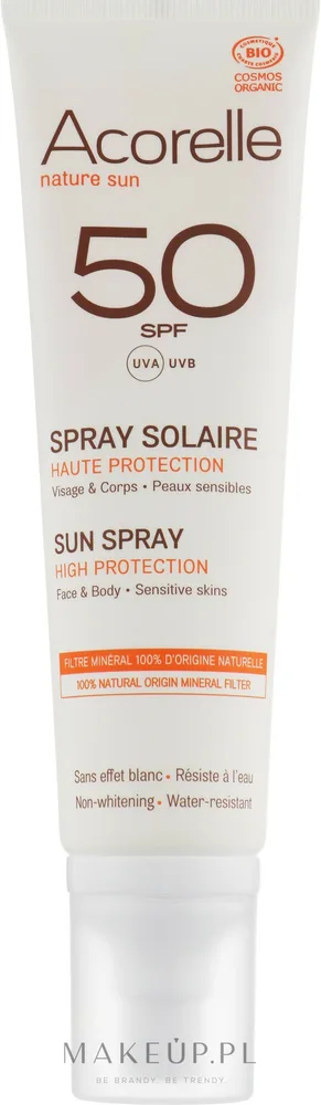 Спрей для тела Acorelle Sun Spray High Protection Sensitive Skins SPF 50 минеральный 100 мл