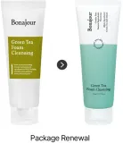 Bonajour Green Tea Foam Cleansing очищающая пенка для лица с экстрактом зелёного чая 150 мл — фото 3