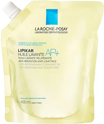 La Roche-Posay Lipikar Cleansing Oil AP+ масло очищающее для ванны и душа питательное, сменный блок 400 мл, для сухой и атопичной кожи, для детей и взрослых