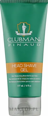 Гель для бритья Clubman Pinaud Head Shave Gel увлажняющий, прозрачный, 177 мл