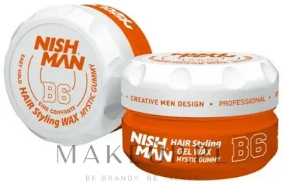 Гель-воск для укладки волос Nishman Hair Styling Gel Wax B6 Mystic Gummy сильной фиксации, для мужчин, 150 мл