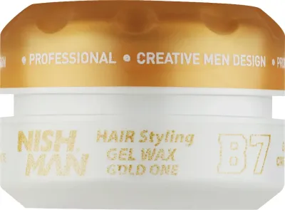 Гель-воск для укладки волос мужской Nishman Hair Styling Gel Wax B7 Gold One сильной фиксации, с блеском, 150 мл