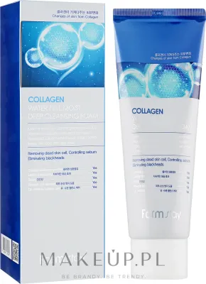 FarmStay Collagen пенка для умывания увлажняющая с коллагеном 180 мл, антивозрастная Water Full Moist Deep Cleansing Foam