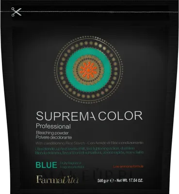 Порошок для осветления волос FarmaVita Suprema Color Blue Bleaching Powder синий, до 8 тонов, 500 г