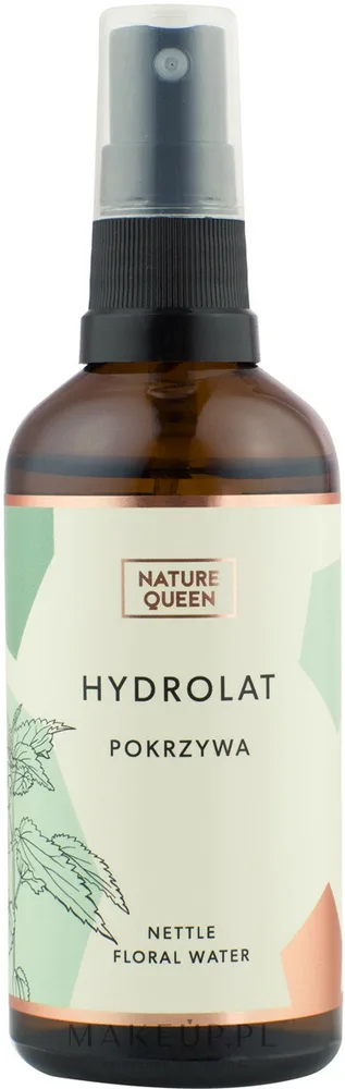 Nature Queen Hydrolat Nettle гидролат крапивы для лица и волос, натуральный несмываемый спрей с пантенолом, для всех типов кожи и волос, 100 мл