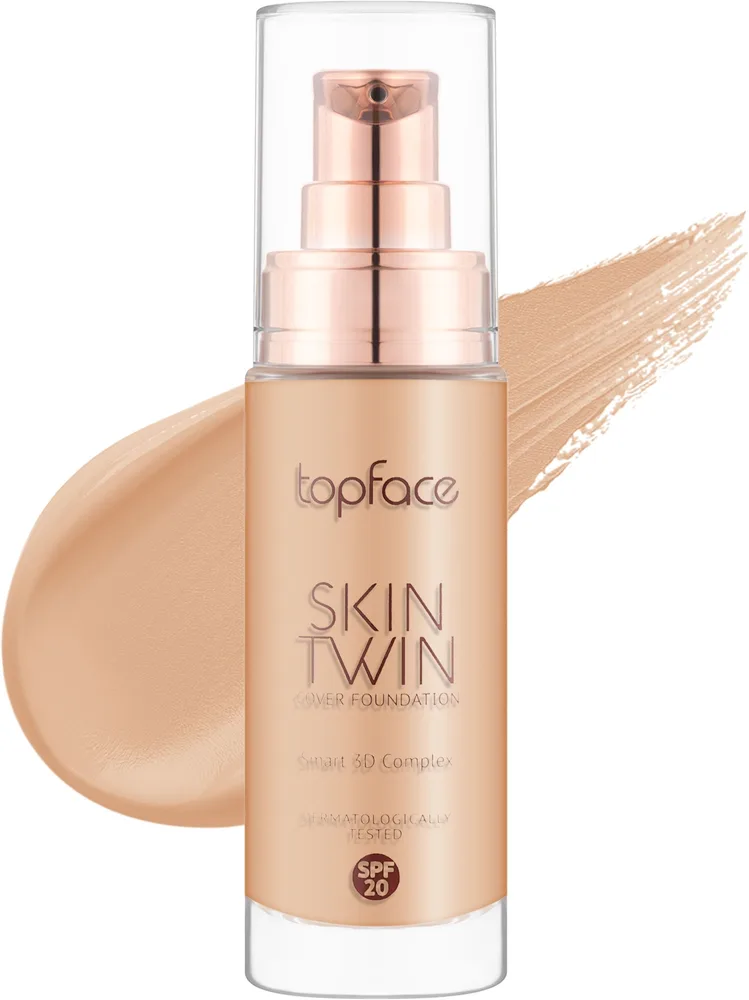 Тональный флюид TopFace Skin Twin Cover Foundation, 32 мл, оттенок 007
