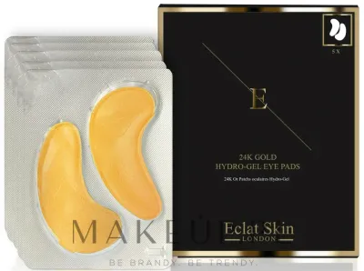 Патчи для глаз ErthSkin London 24k Gold Hydro-Gel Eye Pads гидрогелевые, с коллоидным золотом, 5 x 2 шт