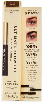Гель для бровей Revolution Pro Ultimate Brow Gel водостойкий, со скошенной кистью и щёточкой, 5,8 мл