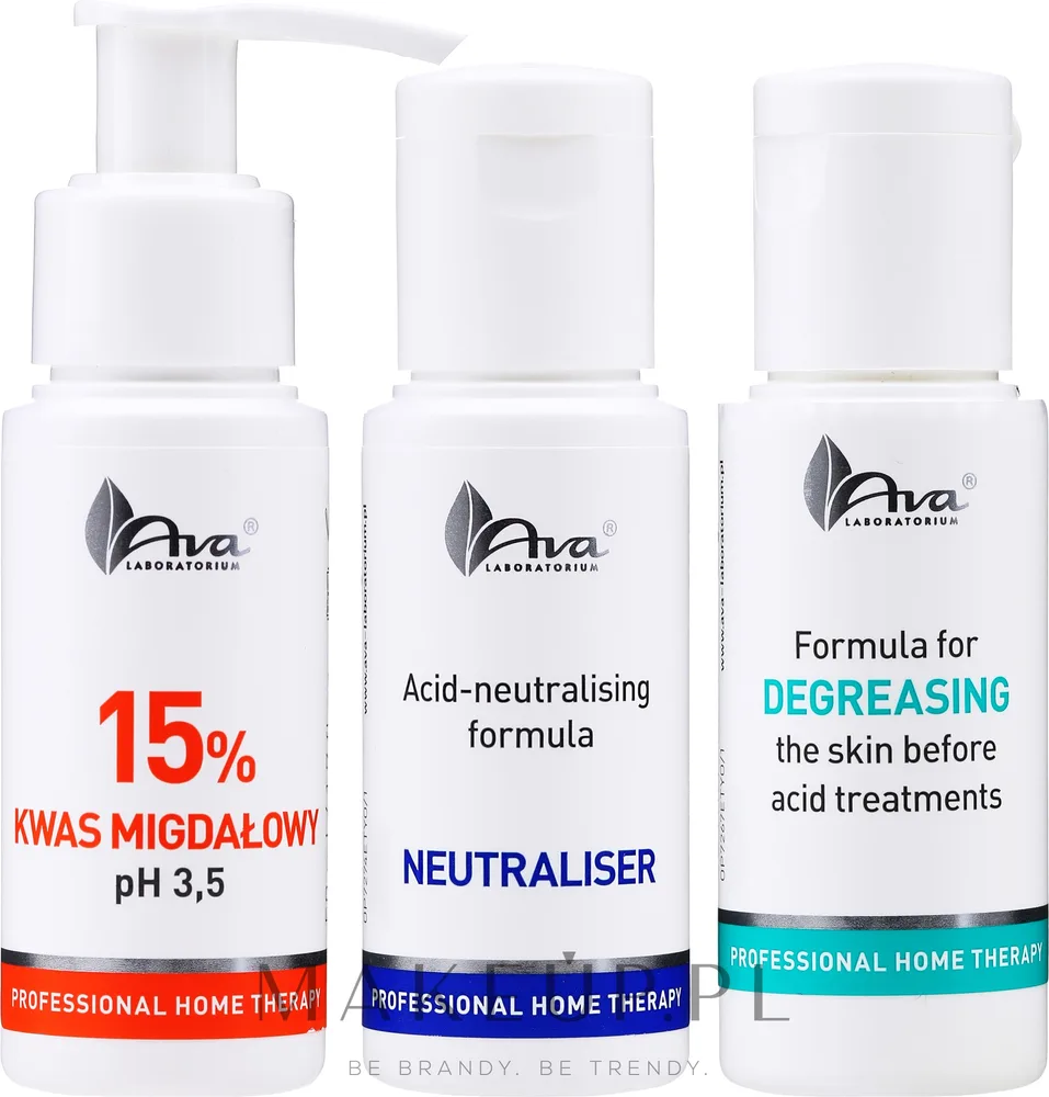 AVA Laboratorium AVA Laboratorium Professional Home Therapy (lot/50 мл + peeling/50 мл + neutrolizer/50 мл) - Набор для пилинга AVA Professional Home Therapy обезжириватель кислотный пилинг и нейтрализатор 3x50 мл