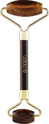 Роллер для массажа лица Uddo Face Roller, с камнями тигровый глаз, двусторонний, 1 шт