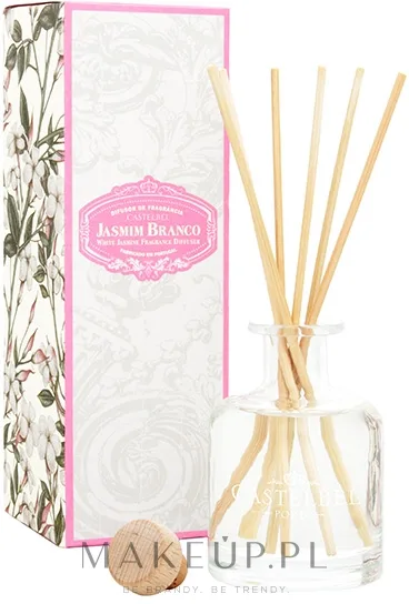 Диффузор ароматический Castelbel White Jasmine Fragrance Diffuser цветочный, с ротанговыми палочками, 100 мл / 250 мл