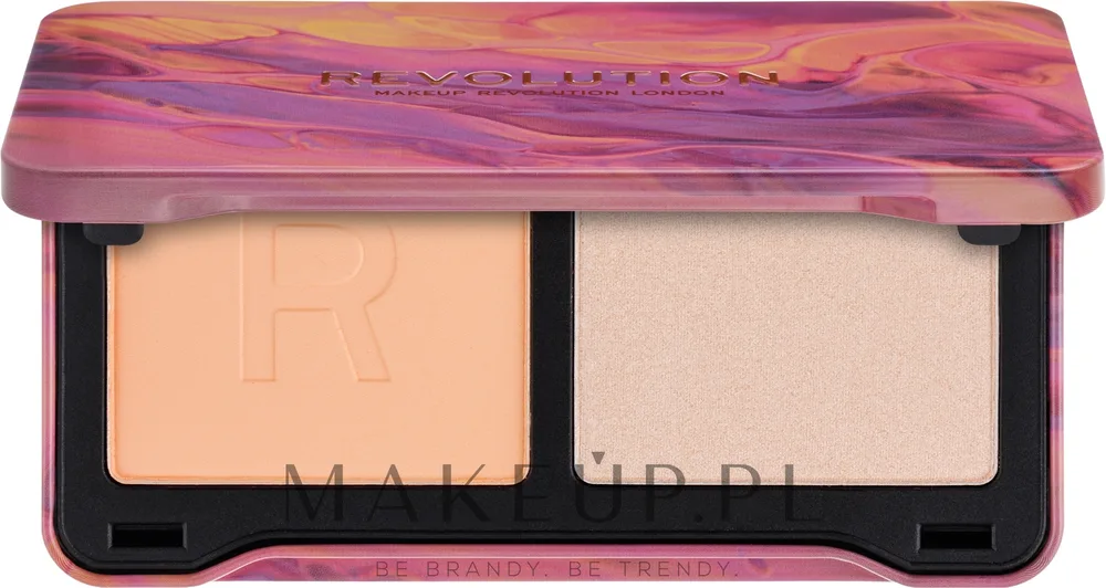 Палетка для макияжа Makeup Revolution Neon Heat Dynamic Face Palette, румяна и хайлайтер, 11,2 г, оттенок Peach Heat