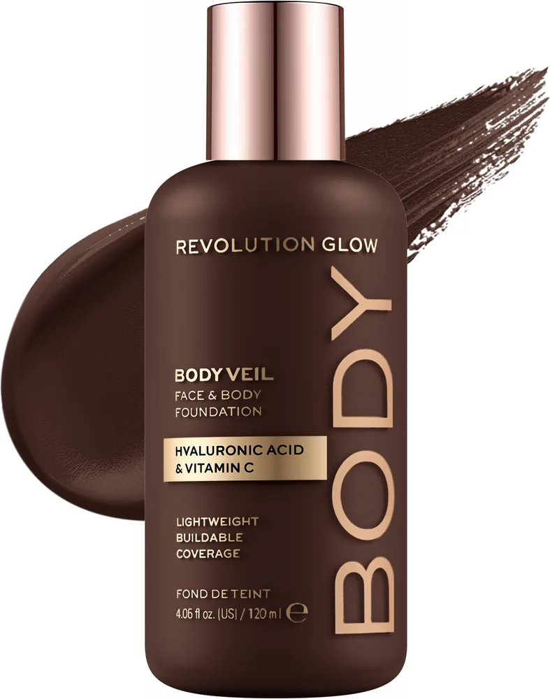 Тональный флюид Makeup Revolution Body Veil Face & Body Foundation для лица и тела, 120 мл, оттенок F18