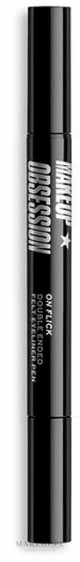 Подводка для глаз Makeup Obsession On Flick Double Ended Felt Eyeliner Pen двусторонняя, в форме фломастера, 1 мл