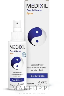 Medixil Antiperspirant антиперспирант-спрей для стоп и ладоней 75 мл, от потливости ног и рук, для женщин и мужчин