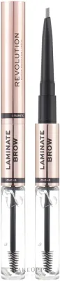 Карандаш и гель для бровей 2 в 1 Makeup Revolution Laminate Brow, с эффектом ламинирования, 0,1 г и 2 мл