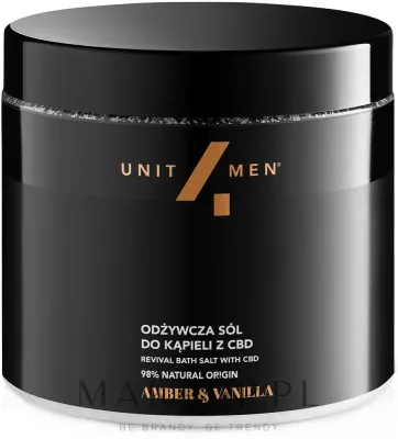 Соль для ванн Unit4Men Revival Bath Salt «Амбра и ваниль» питательная, 700 г