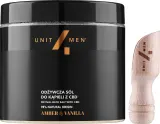 Набор для ванны Unit4Men Amber & Vanilla соль с конопляным маслом и CBD и деревянная ложечка 700 г — фото 1
