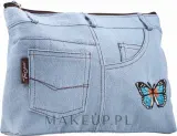 Косметичка Top Choice Motifs 94774 деним голубая с бабочкой 31х21,5х8,5 см — фото 1