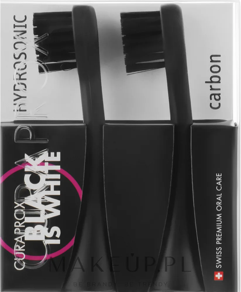 Насадки для зубной щётки Curaprox Hydrosonic Black Is White, из углеродного волокна, 2 шт