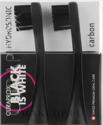 Насадки для зубной щётки Curaprox Hydrosonic Black Is White, из углеродного волокна, 2 шт