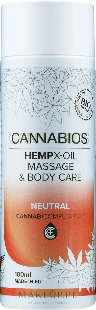 Массажное масло для тела Cannabios Hempx-Oil Neutral нейтральное с маслом конопли