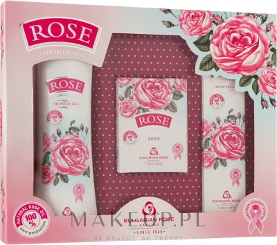 Подарочный набор Bulgarian Rose Rose крем для рук гель для душа и мыло с розовой водой 50+200 мл+100 г