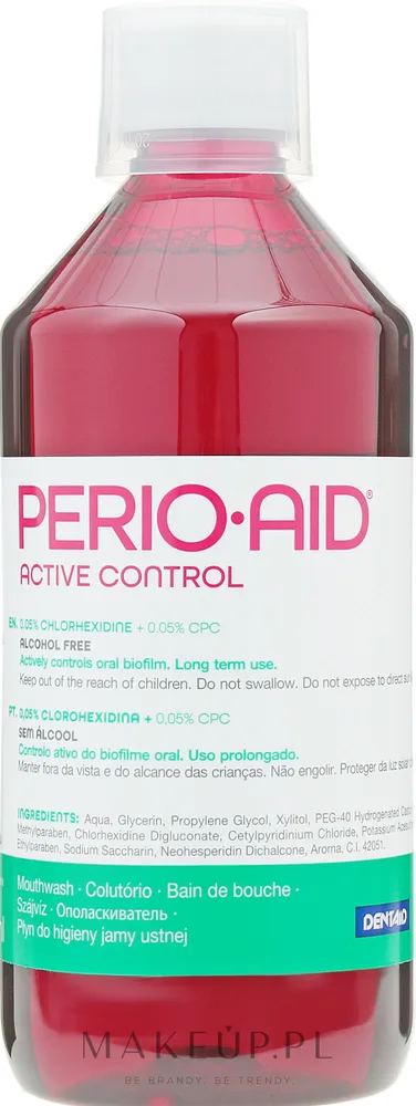 Ополаскиватель для полости рта Dentaid Perio·Aid Active Control 0,05%, с хлоргексидином, для ухода за дёснами, 500 мл