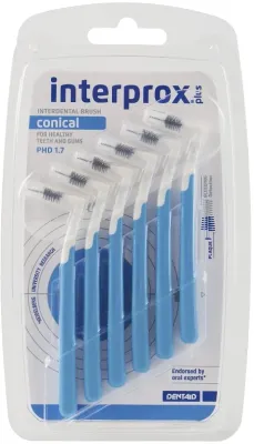 Межзубные щётки Dentaid Interprox Conical конические, с проволокой в полиуретановом покрытии, 1,7 мм, 6 шт