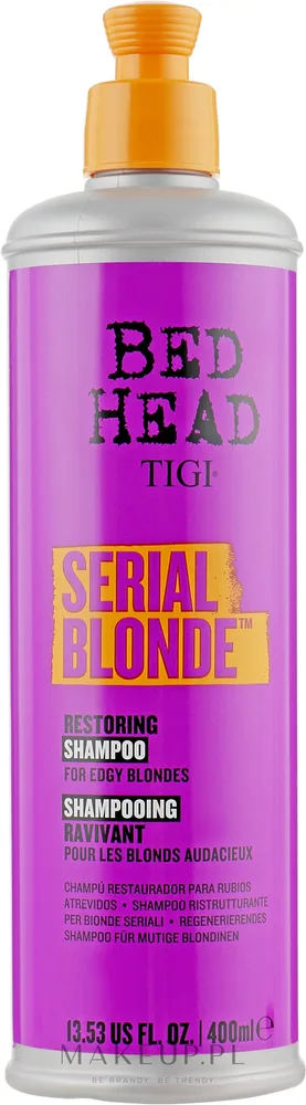 Восстанавливающий шампунь для повреждённых светлых волос Tigi Bed Head Serial Blonde Shampoo, 400 мл / 750 мл