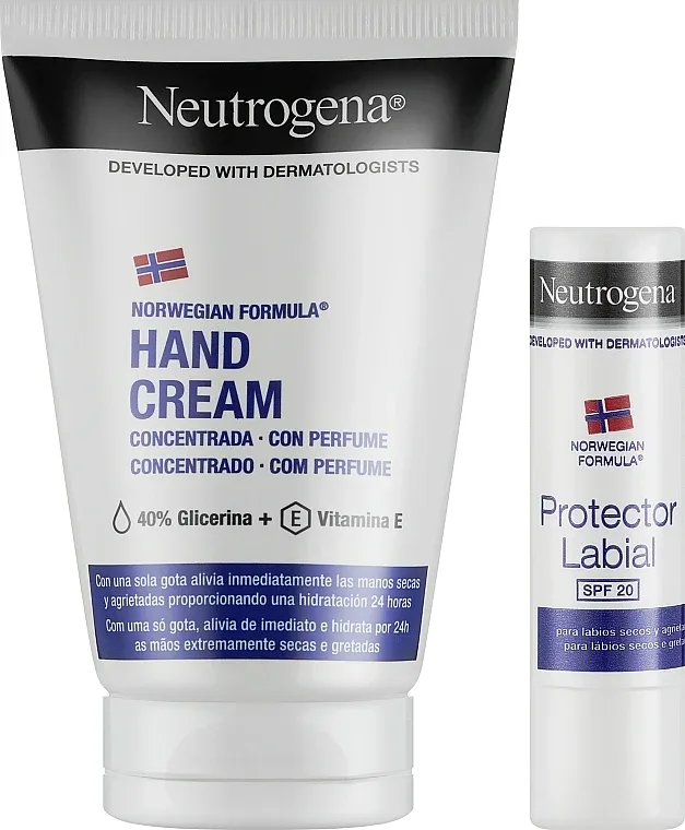 Набор Neutrogena Norwegian Formula концентрированный крем для рук и бальзам для губ SPF4 50 мл+4.8 г