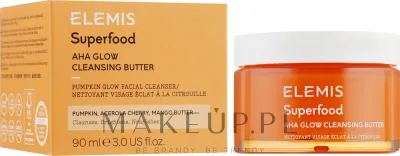 Elemis Superfood AHA Glow Cleansing Butter масло для умывания лица очищающее, баттер для снятия макияжа с маслом манго и ферментами 90 мл