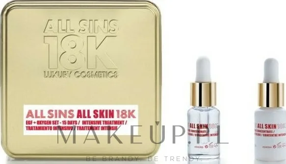 Набор концентратов для лица All Sins 18k дневной с золотом и ночной с коллагеном и эластином 2x15 мл