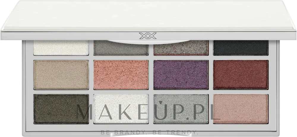 XX Revolution CrystalXX Shadow Palette палетка теней для век 12 оттенков 10 г, мерцающие тени, компактная палетка в дорогу, оттенок Platinum