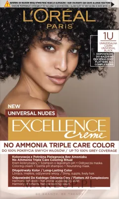 Краска для волос L'Oreal Paris Excellence Universal Nudes стойкая, с уходом, 48 мл, оттенок 7U - Blond