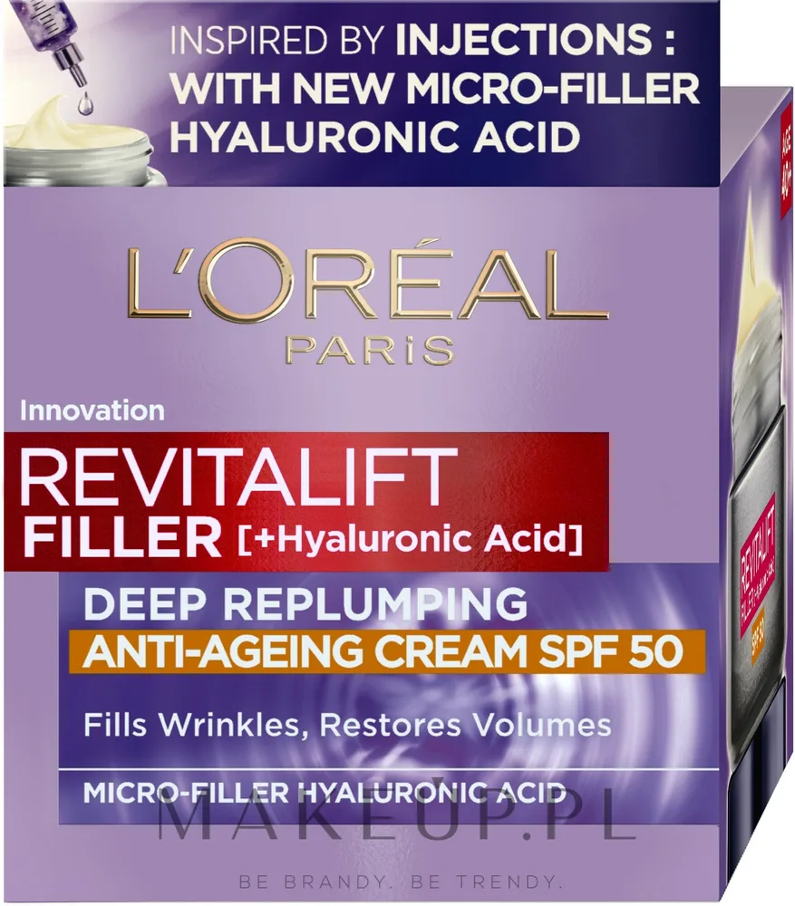 Крем для лица L'Oreal Paris Revitalift Filler [HA] дневной, против старения, с гиалуроновой кислотой, SPF 50