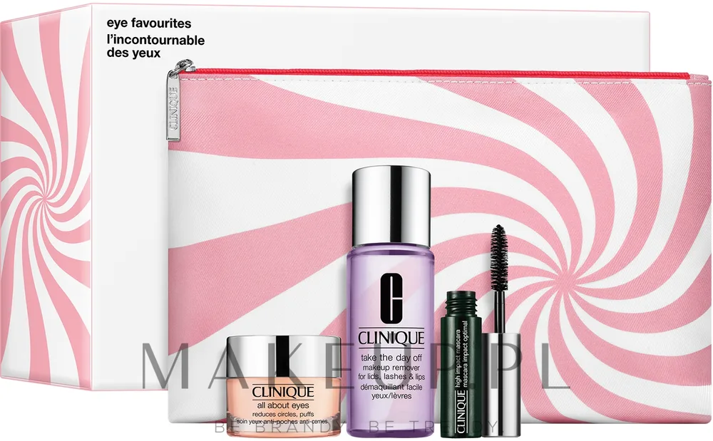 Набор Clinique Eye Favourites: крем для кожи вокруг глаз, средство для снятия макияжа, тушь для ресниц, косметичка