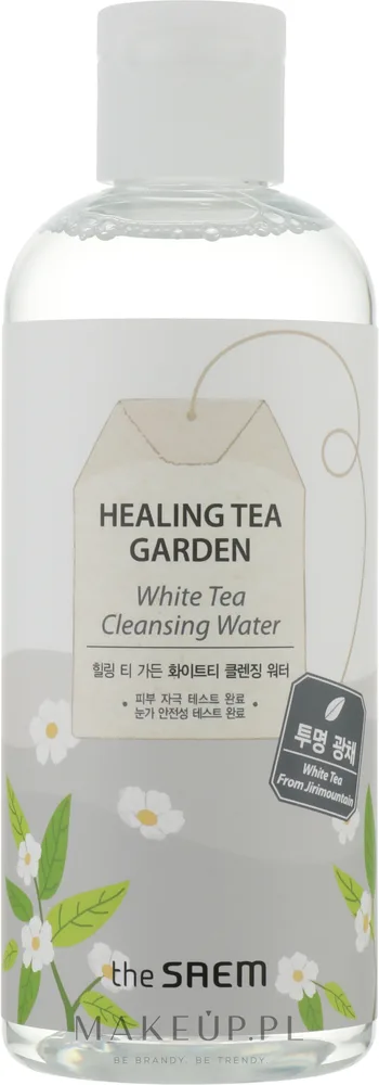 The Saem Healing Tea Garden White Tea Cleansing Water очищающая вода для лица с белым чаем 300 мл, для снятия макияжа с чувствительной кожи
