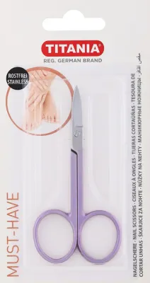 Ножницы для ногтей Titania Nail Scissors Lilac из нержавеющей стали, сиреневые, 1 шт