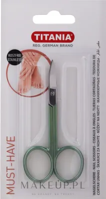Ножницы для ногтей Titania Nail Scissors Green из нержавеющей стали, зелёные, 1 шт