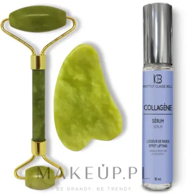 Набор Institut Claude Bell Collagen роллер из нефрита скребок гуаша и сыворотка с коллагеном 15 мл