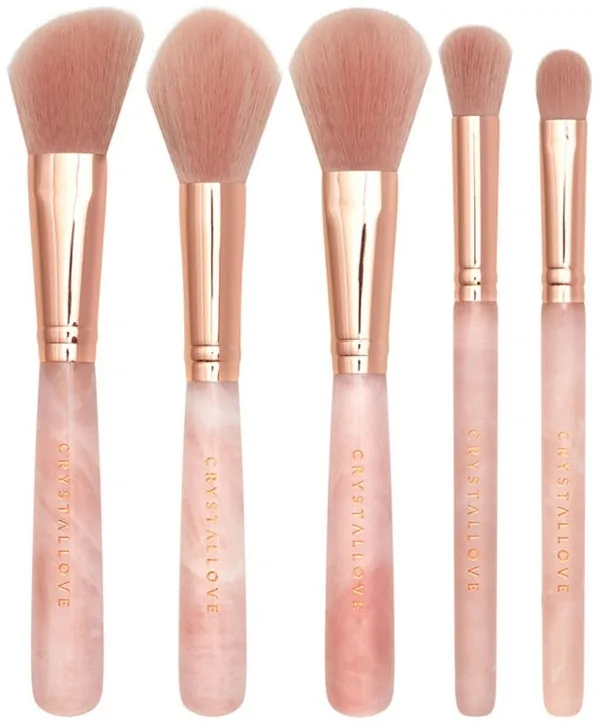 Набор кистей для макияжа Crystallove Rose Quartz Makeup Brushes Set 5 шт