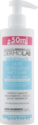 Молочко мицеллярное Deborah Dermolab Moisturizing Micellar Cleansing Milk очищающее, с гиалуроновой кислотой, 250 мл