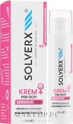 Крем для области вокруг глаз Solverx Sensitive Skin с экстрактом киноа и скваланом для чувствительной кожи 15 мл