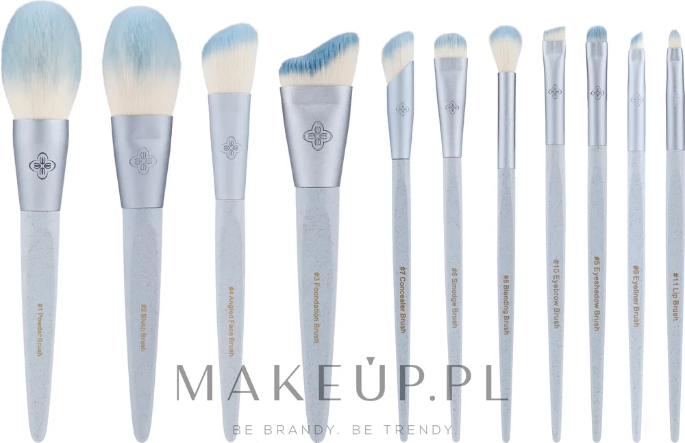 Набор кистей для макияжа Eigshow Beauty Eco Pro Bamboo Fiber Ice Blue 11 шт