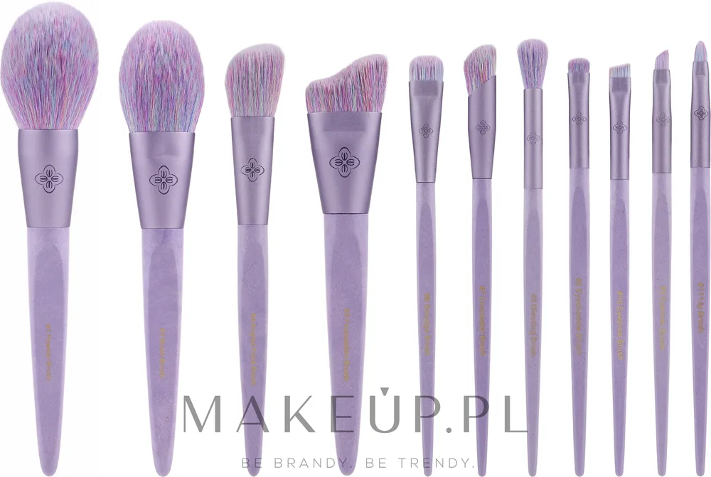 Набор кистей для макияжа Eigshow Beauty Eco Pro Bamboo Fiber Purple Brush Kit 11 шт