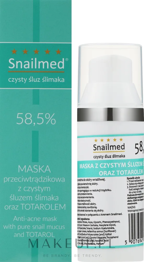 Snailmed Anti-Acne Mask For Night — ночная маска для лица против акне со слизью улитки