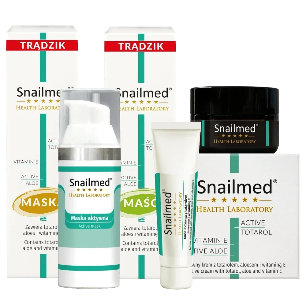 Набор Snailmed набор 1 для проблемной кожи крем мазь и маска с муцином улитки и тотаролом 30+10+50 мл