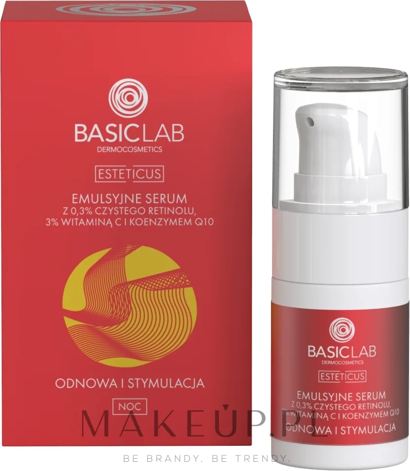Эмульсионная сыворотка для лица на ночь BasicLab Dermocosmetics Esteticus «Обновление и стимуляция», с ретинолом